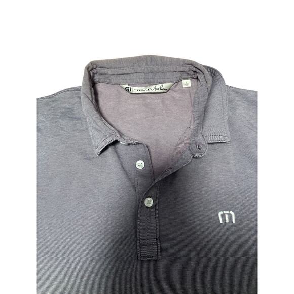 Travis Mathew Polo Shirt Men Large Gray Performance Golf Short Sleeve - Picture 5 of 9